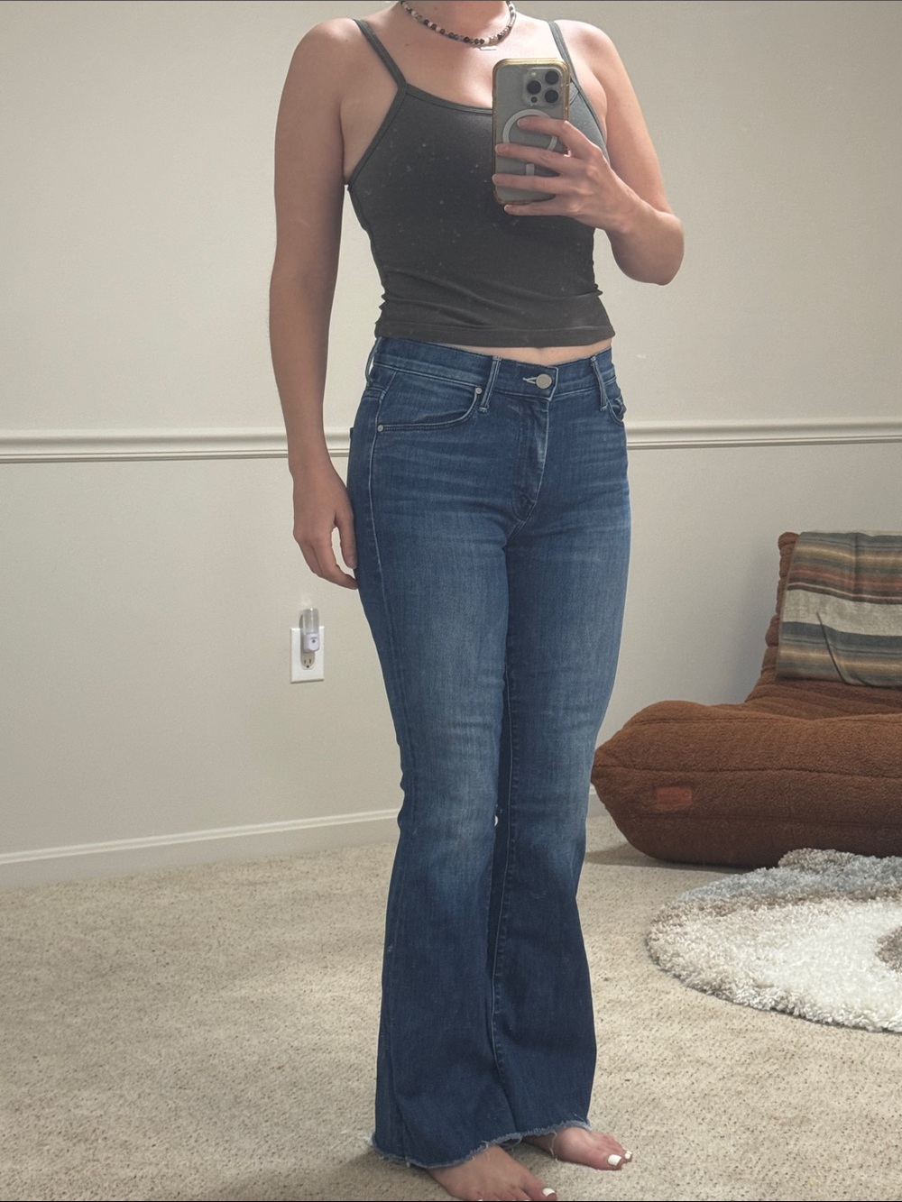 MOTHER Dark Indigo Flare Jeans